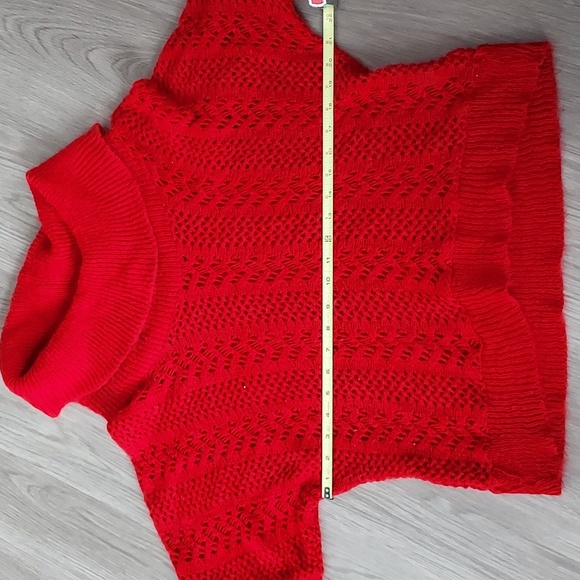 Notations short sleeve turtleneck sweater red xl - Picture 10 of 11